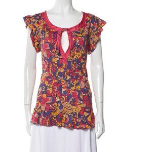 MARC BY MARC JACOBS - SMALL - Floral Print Scoop Neck Blouse - Barely worn